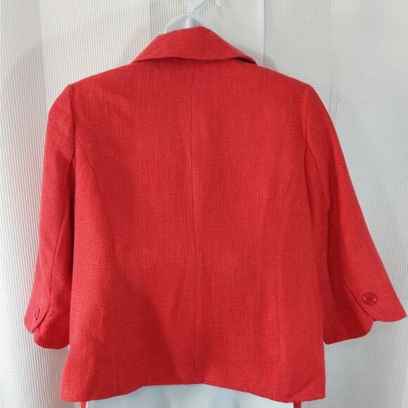 NWOT! CATO! PERSIMMON ORANGE/PINK TEXTURED WEAVE SKIRT, JACKET SUIT! SZ 16W - Picture 7 of 11